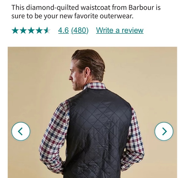 Orvis Barbour Men's Navy Quilted Vest - Picture 2 of 4